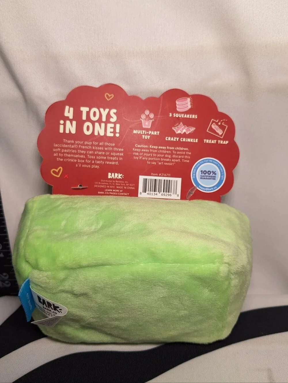 NWT Bark Sweetie Pie Macarons and Teddy Baker Dog Toys, 2 Pack, S